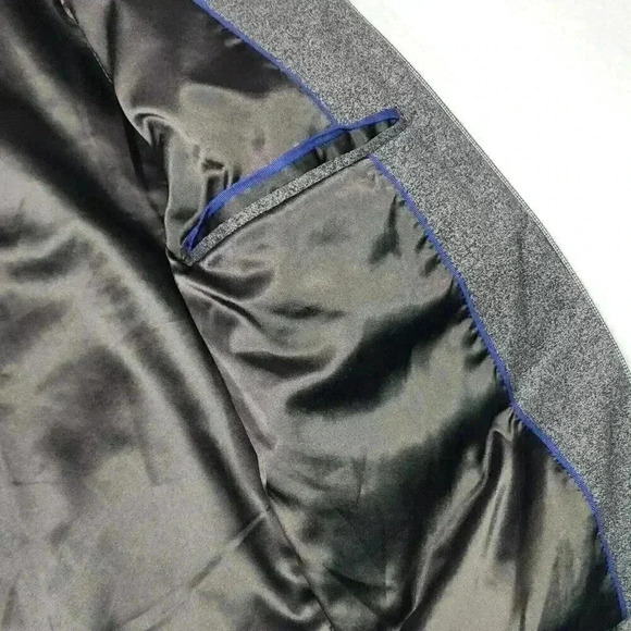 Calvin Klein Bomber Jacket Mens Small Gray Knit Lined Inside Pocket Stretch - Picture 9 of 16